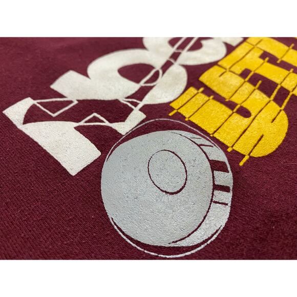 Vintage Hockey Outlet Sweater Adult Size Large Red'ish Purple Long Sleeve 90's - Picture 9 of 12